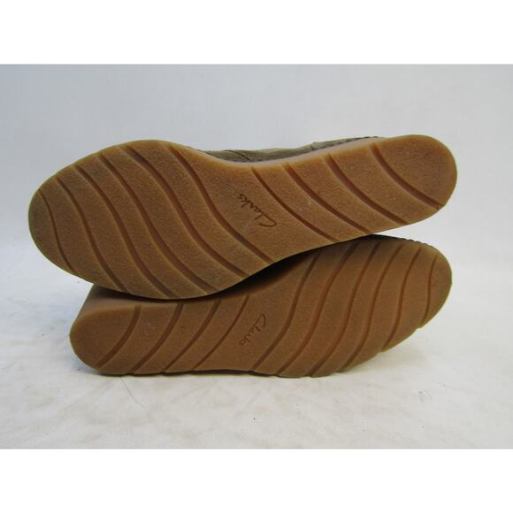 Clarks Womens Size 8 M Brown Suede Lace Up Wedge Fashion Ankle Boots Booties - Picture 9 of 11